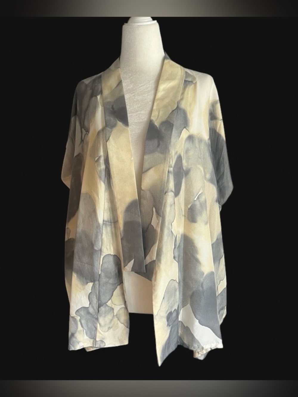 Plein Sud draped open-front silk kimono jacket size 8